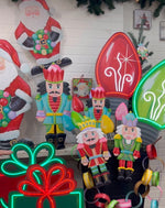 Load image into Gallery viewer, Christmas Neon Green Bulb Metal Stake Outdoor or Indoor
