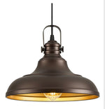 Load image into Gallery viewer, Farmhouse Bowl Style Oiled Bronze Pendant Adjustable Rope
