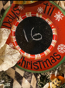 Days Til’ Christmas Chalk Center Ornament