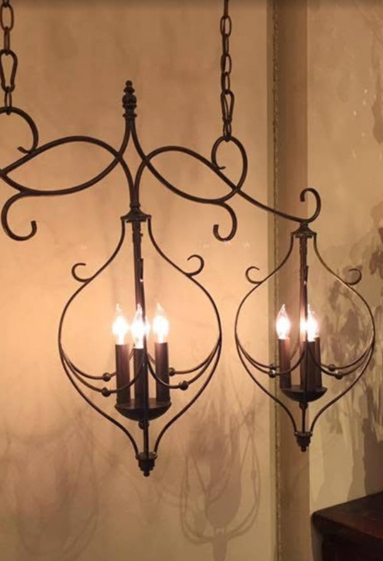 Island Light Ariel Scroll Design Oiled Bronze 3-lite
