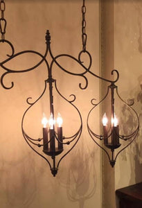 Island Light Ariel Scroll Design Oiled Bronze 3-lite