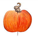 Load image into Gallery viewer, Large 33” Velvet Orange Pumpkin with Easel and Stake
