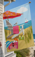 Load image into Gallery viewer, Large Seaside with Seagulls Flag Outdoor Studio M Beach Flag
