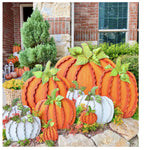 Load image into Gallery viewer, Biggest Large Orange Metal Pumpkin with Easel and Stake 45”

