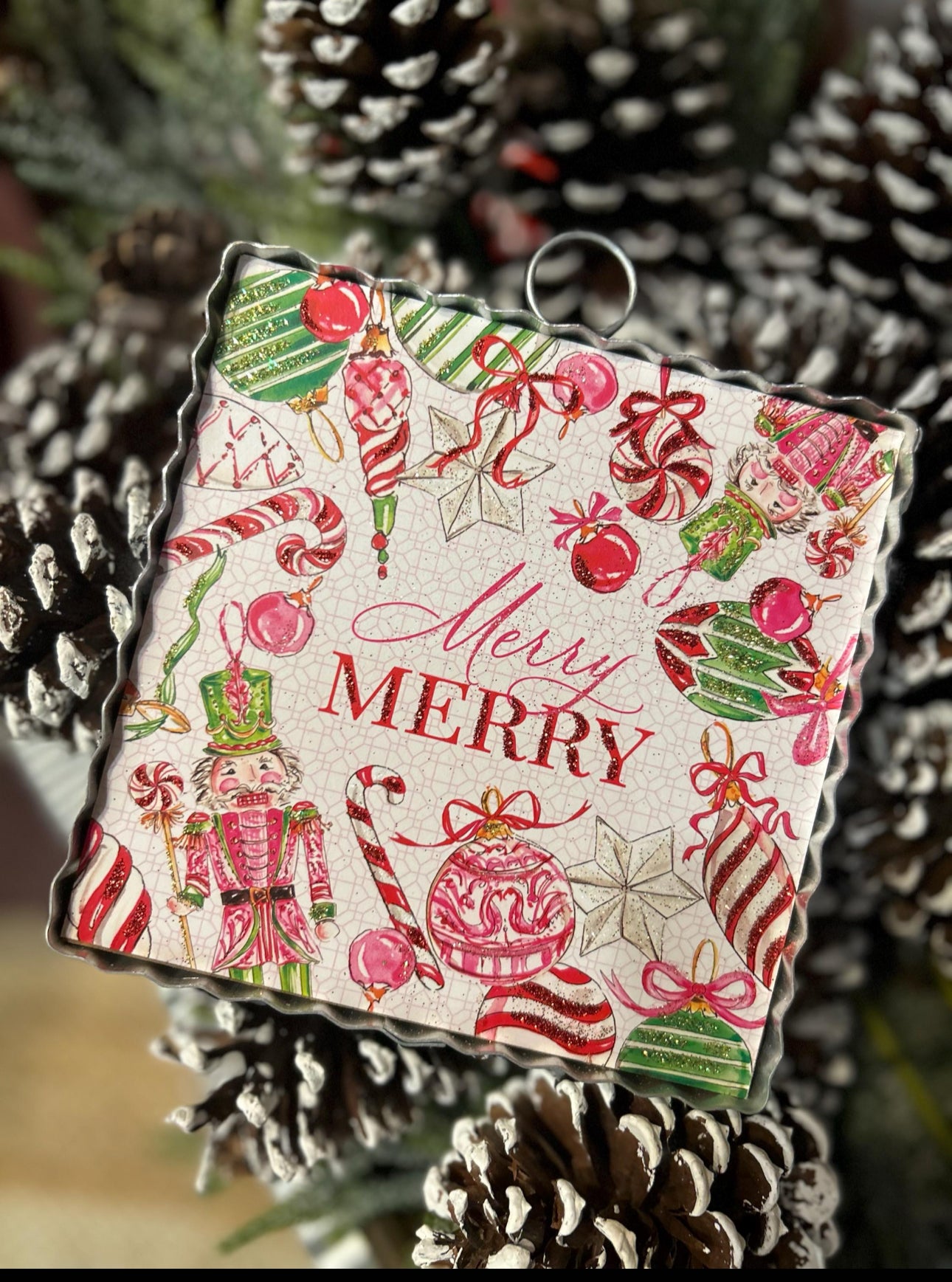 Merry Merry Pink, Red, & Green Nutcracker Mini Print