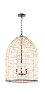 Load image into Gallery viewer, Quorum 6902-3-59 Rattan Shade 3-Light Pendant
