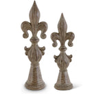 Load image into Gallery viewer, Bronze Fleur de Lis Set of 2 Finials
