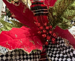 Load image into Gallery viewer, Mark Roberts Red Glam Plaid, Check Poinsettia Pack of 3
