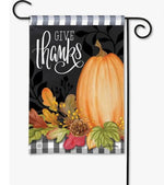 Load image into Gallery viewer, Give Thanks Flag Small Black White Check Outdoor
