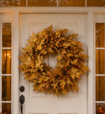 Load image into Gallery viewer, Golden Maple Leaf Wreath 30” – Luxe Fall Door
