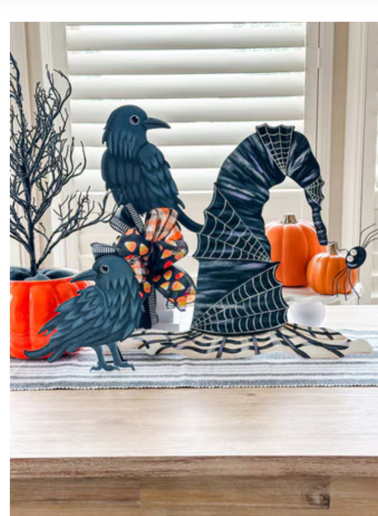 Witch In Black, Gray, and White with Spider Roundtop Collection
