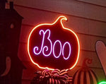 Load image into Gallery viewer, Neon Boo Metal Halloween Outdoor Stake
