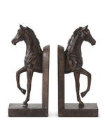 Load image into Gallery viewer, Horse Prancing Bronze Resin Bookends
