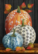Load image into Gallery viewer, Fall Pumpkin Flag Outdoor Orange, Blue, White
