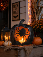Load image into Gallery viewer, Fall/Halloween: Spider Luminary Metal Pumpkin Light NOT included
