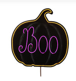 Load image into Gallery viewer, Neon Boo Metal Halloween Outdoor Stake
