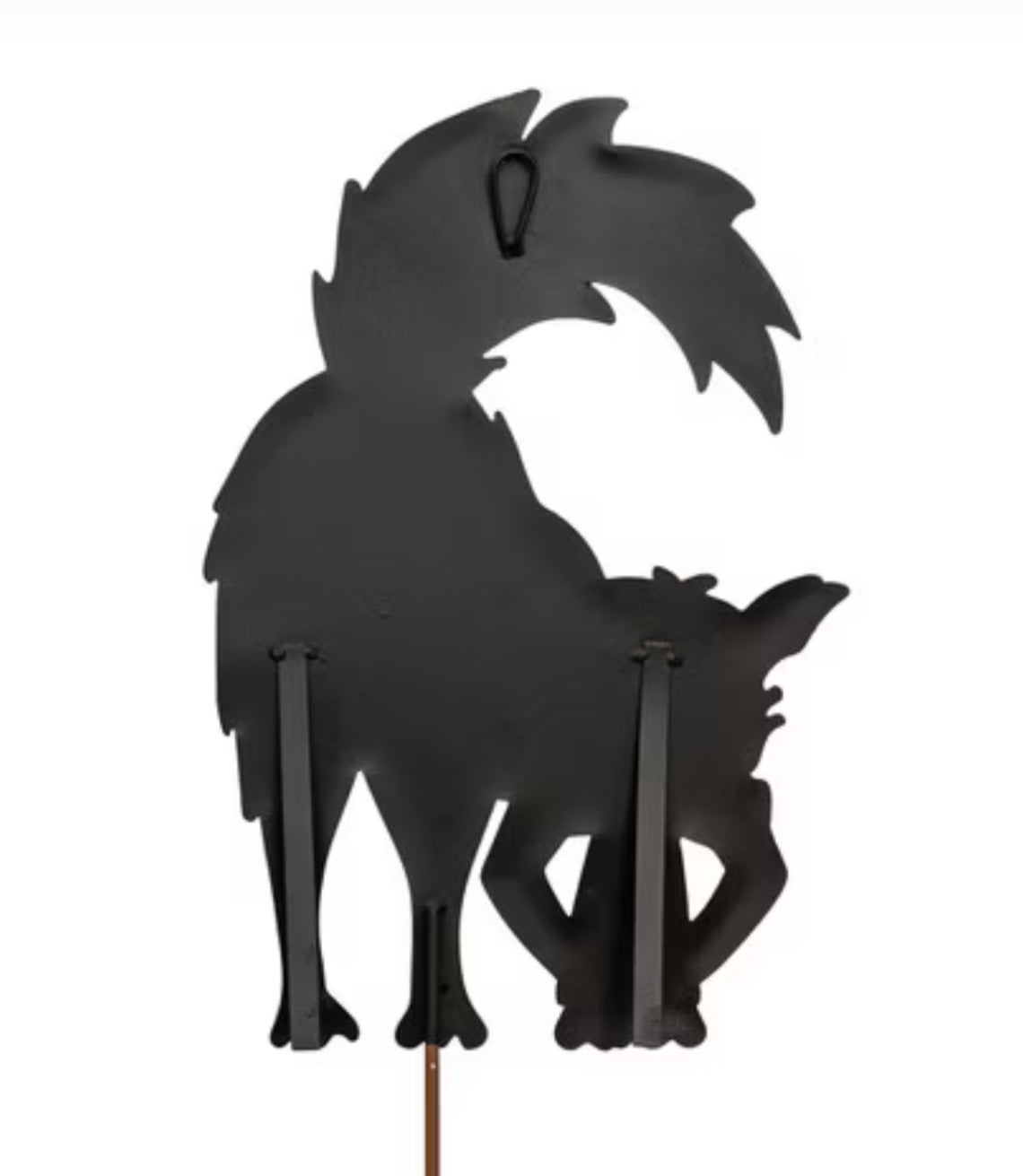 Scaredy Black Cat Metal Outdoor Stake
