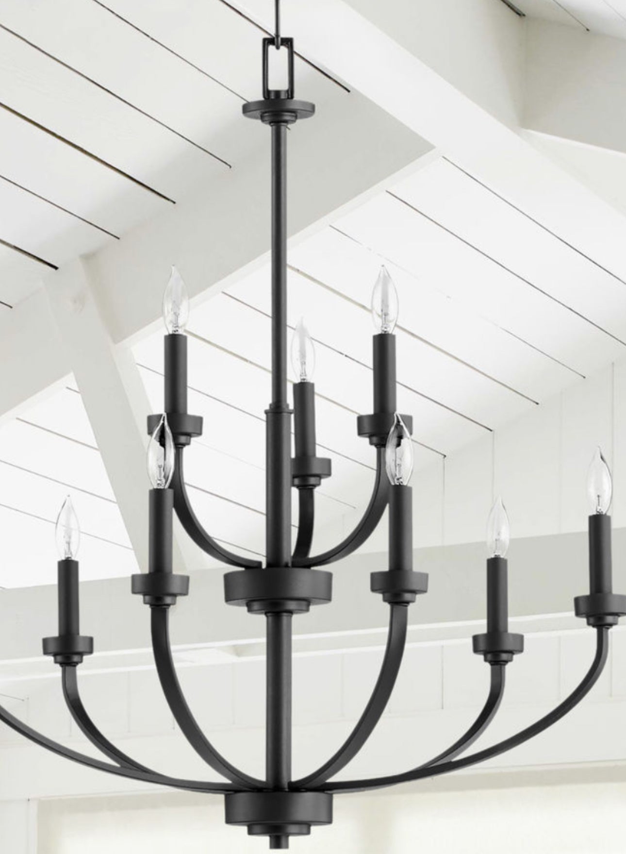 Reyes 9-Light Chandelier - Noir Matte Black Quorum