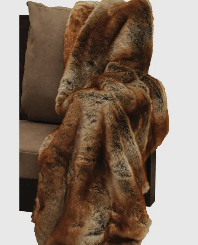 Faux Fur Chinchilla Throw 54”x72”