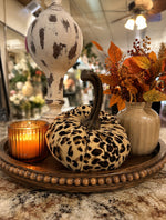 Load image into Gallery viewer, Cheetah Print Small Stuffed Pumpkin
