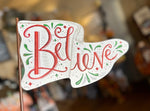 Load image into Gallery viewer, Christmas Metal Outdoor Flags Merry Christmas, Believe, or Set of 2 Hoho/Falala
