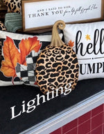 Load image into Gallery viewer, Small Tall Leopard Metal Stake Pumpkin Fall
