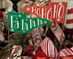 Load image into Gallery viewer, Christmas Metal Outdoor Flags Merry Christmas, Believe, or Set of 2 Hoho/Falala
