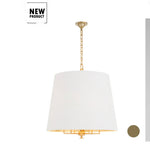 Load image into Gallery viewer, Pendant Contemporary 26” White and Gold 6-lite Aged Brass
