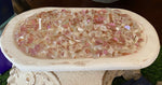 Load image into Gallery viewer, Fire Bowl Pink Glass Soy Candle in White Dough Bowl Happy Memories Scent of Pink Grapefruit
