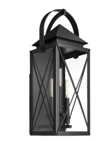 Load image into Gallery viewer, Quorum MYSTIC 25" 3 Light Lantern - Matte Black Wall Mount

