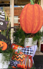 Load image into Gallery viewer, Harlequin, Chevron, Outdoor Halloween White Pillow
