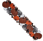 Load image into Gallery viewer, Halloween Orange &amp; Black Table Runner 69” Pumpkins, Bats, Spiders Black Cat Pattern
