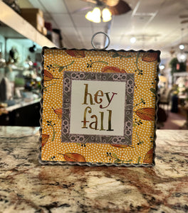 Hey Fall Yellow Leaves Mini Print