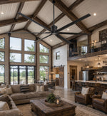 Load image into Gallery viewer, Zeus 120” Outdoor or Indoor Ceiling Fan – Matte Black | Damp Rated, 6-Blade Modern Design 101206-59

