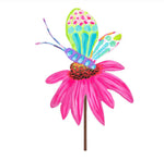 Load image into Gallery viewer, Aqua and Pink Metal Outdoor Stake
