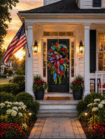 Load image into Gallery viewer, Americana: Hydrangea Wreath Red, White, Blue
