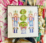 Load image into Gallery viewer, Nutcrackers in Blue, White, &amp; Green Topiary Mini Print
