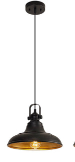 Load image into Gallery viewer, Farmhouse Bowl Style Black Pendant Adjustable Rope
