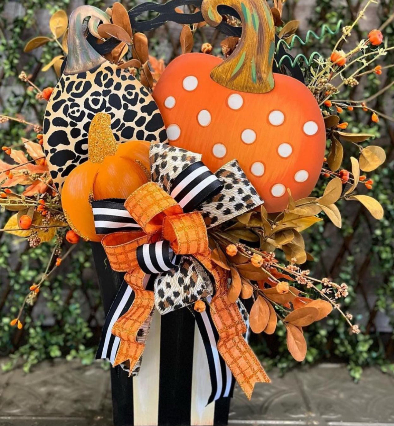 Orange White Halloween Metal Outdoor Stake