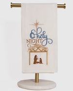 Load image into Gallery viewer, Christmas O Holy Night Hand Towel White, Gold, and Blue
