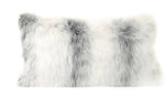Load image into Gallery viewer, Icelandic Faux Fur Gray and White 12"x22" Pillow
