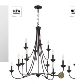 Load image into Gallery viewer, Livingston 12-Light Chandelier Bronze
