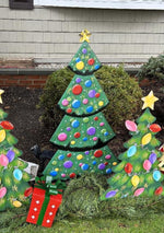 Load image into Gallery viewer, Merry &amp; Bright Christmas Tree Metal Stake Outdoor or Indoor
