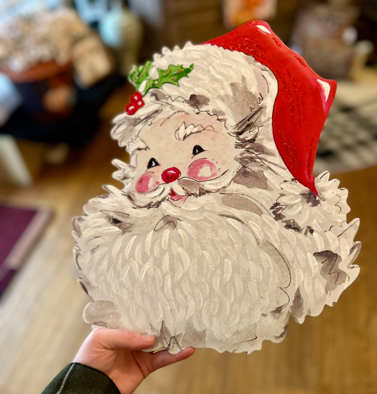 Red & White Santa Metal Outdoor/Indoor Stake Christmas