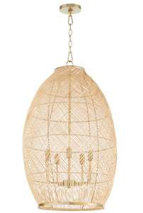 Quorum 6900-5-80 Rattan Shade 5-Light Pendant