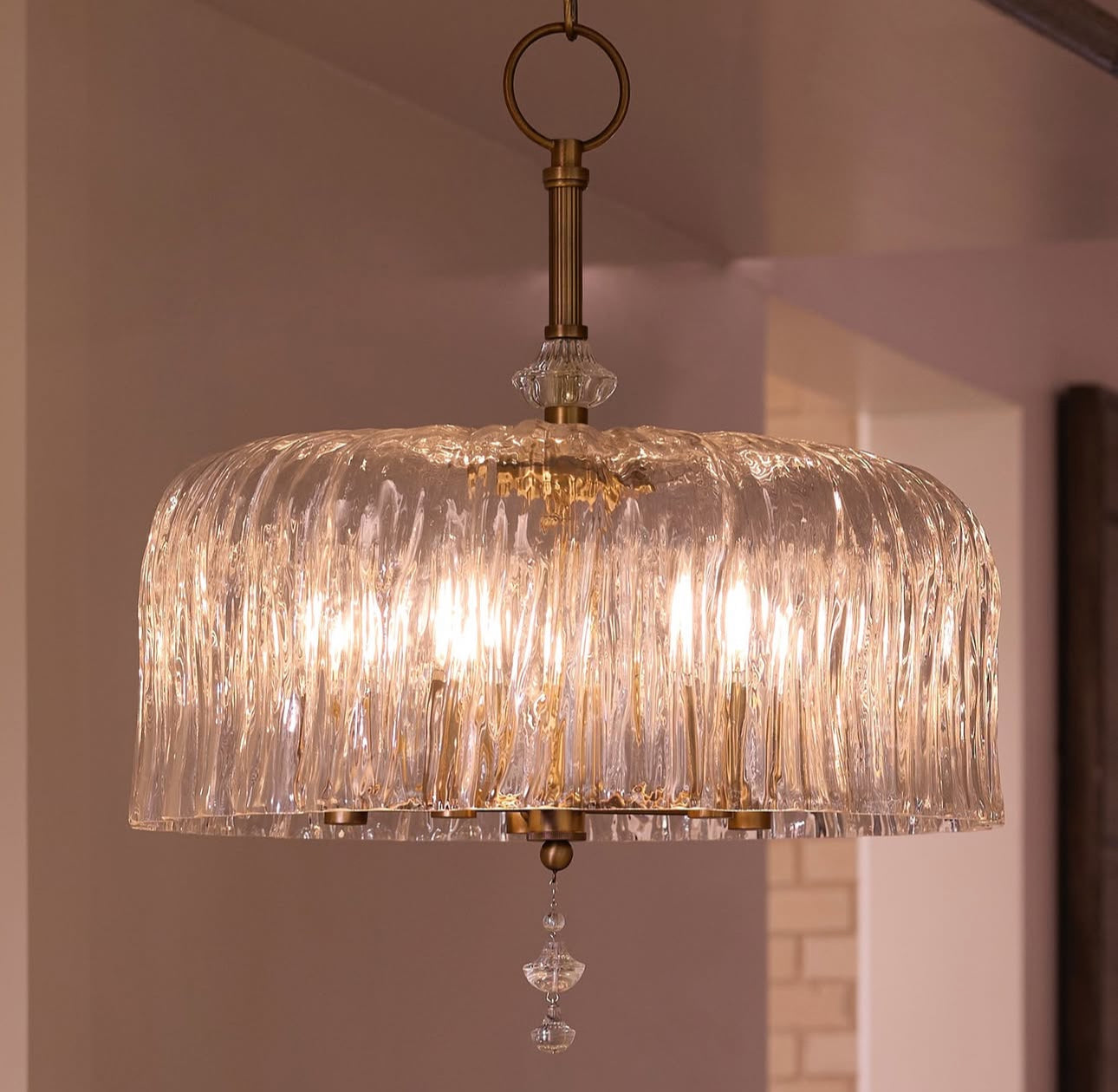 MERIAM 5-Light Pendant - Brushed Brass Quorum