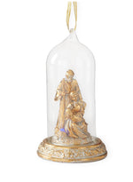 Load image into Gallery viewer, Christmas LED Glass Nativity &amp; Gold Cloche Ornament Set of 2
