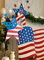 Load image into Gallery viewer, Americana: Flag Stars Set of 2 Metal Stakes
