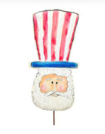 Load image into Gallery viewer, Patriotic Uncle Sam Red White &amp; Blue Watercolor Metal Stake
