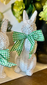 Load image into Gallery viewer, Easter/Spring Collection: White Wicker Bunny Standing Tall
